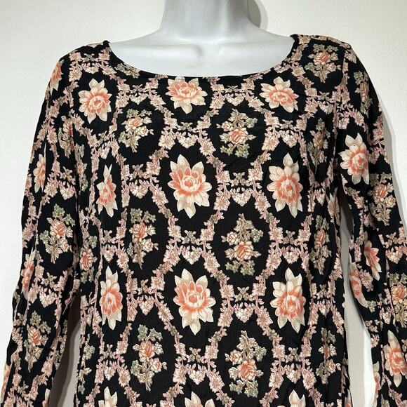Flynn Skye floral Long Sleeve Open Back dress Size 1 - Picture 2 of 6